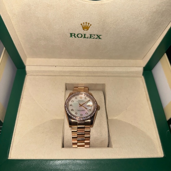 Rolex Rose Gold Watch with White Dial - Picture 2 of 2